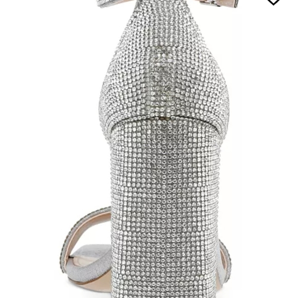 Steve Madden Tiaa Rhinestone Two-piece Dress Sandals Silver Rhinestone  -8.5 - Picture 3 of 8